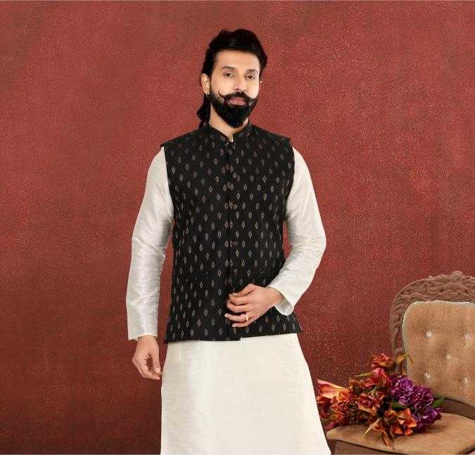 Ynf Soft Cotton Silk RIN223 317B Mens Wear Wholesale Nehru Jacket Festive & Wedding Coats Ethnic Waistcoats Manufacturer- Kapda Export