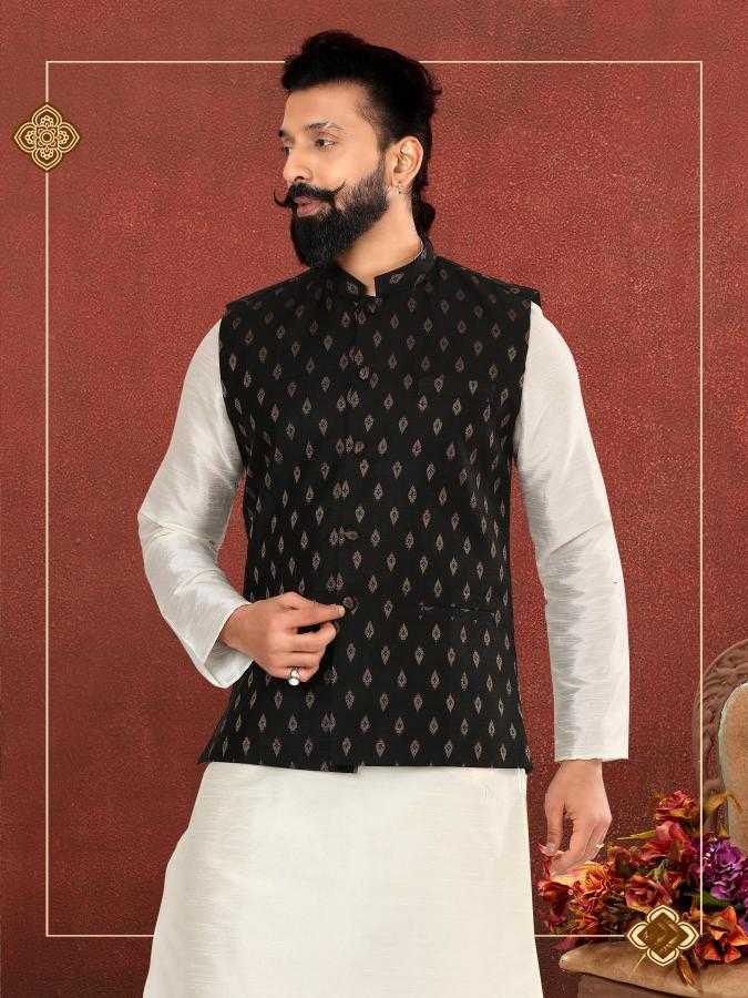 Ynf Soft Cotton Silk RIN223 317B Mens Wear Wholesale Nehru Jacket Festive & Wedding Coats Ethnic Waistcoats Manufacturer- Kapda Export