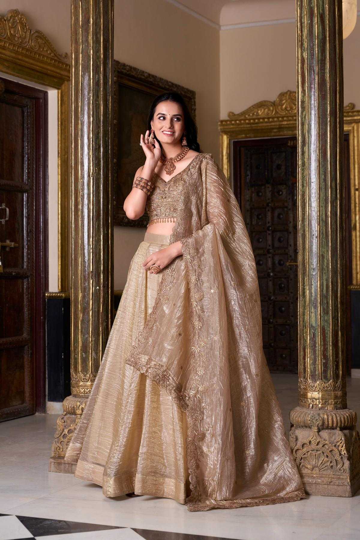 Ynf Soft Gold Crush RIN197 2906 Lehengas Wedding Collections Festive Collections Wholesale Designer Lehenga Wedding Lehenga Golden Lehenga Manufacturer- Kapda Export