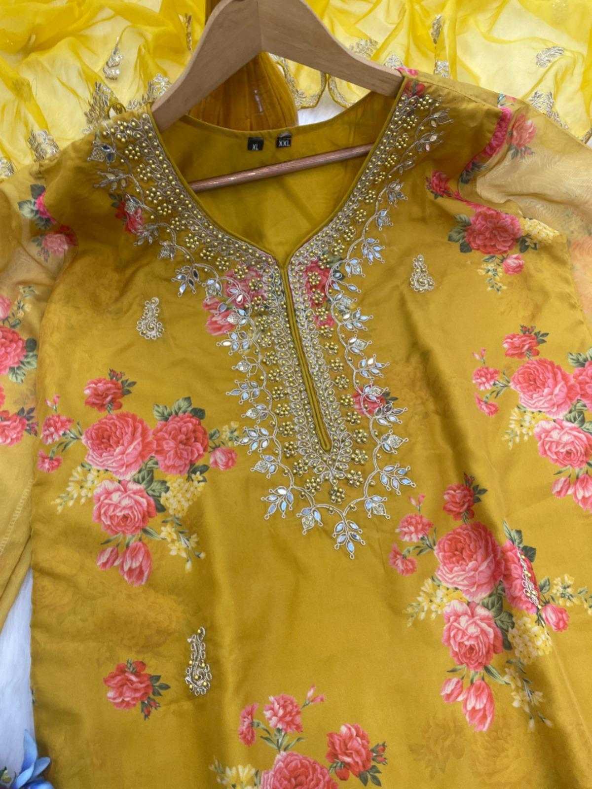 Ynf Tabby Silk KESH481 Mehendi Suits & Dresses Wedding Collections Festive Collections Wholesale Printed Suits Embroidery Suits Mehendi Outfits Manufacturer- Kapda Export