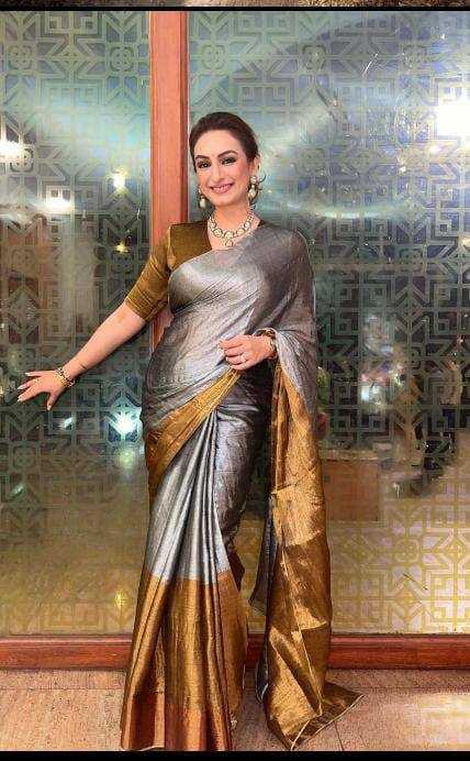 Ynf Tissue Silk KESH388 105 Sarees Wholesale Tissue Silk Saree Half-and-Half Sarees Silk Sarees Manufacturer- Kapda Export