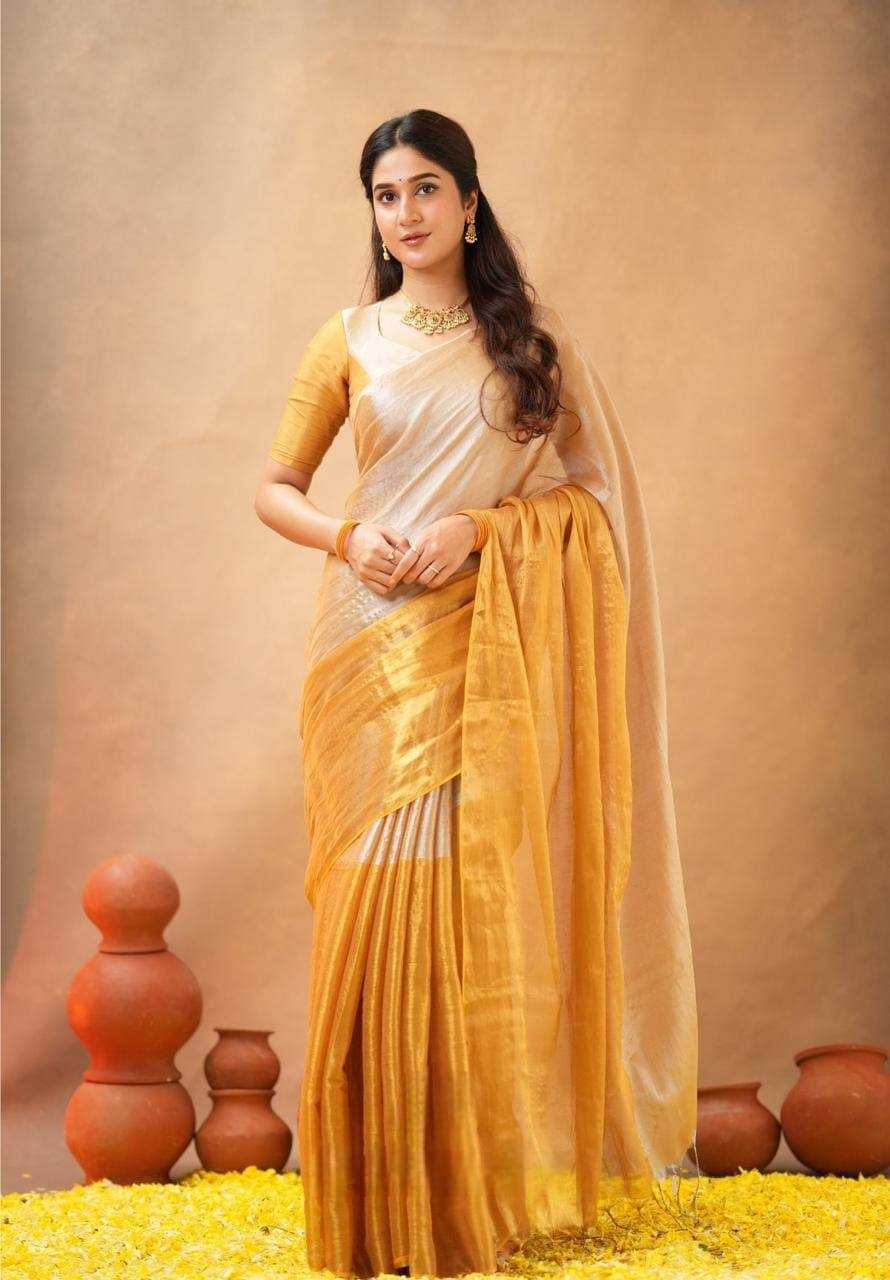 Ynf Tissue Silk KESH388 105 Sarees Wholesale Tissue Silk Saree Half-and-Half Sarees Silk Sarees Manufacturer- Kapda Export