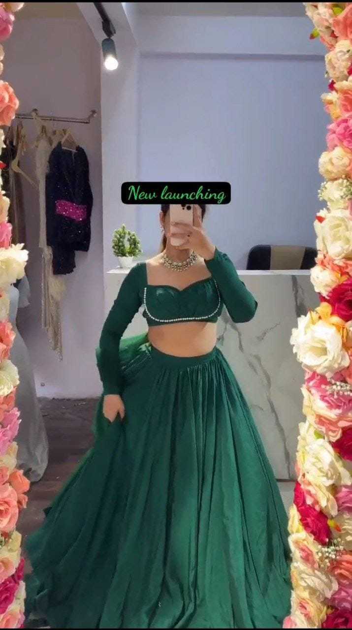 Ynf Burberry Silk RIN157 5255 Lehengas Plus Size Collections Wholesale Designer Lehenga Silk Lehenga Green Lehenga Manufacturer- Kapda Export