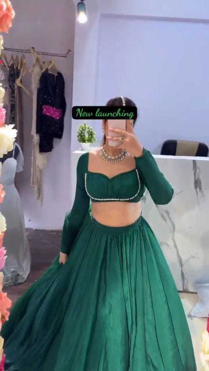 Ynf Burberry Silk RIN157 5255 Lehengas Plus Size Collections Wholesale Designer Lehenga Silk Lehenga Green Lehenga Manufacturer- Kapda Export