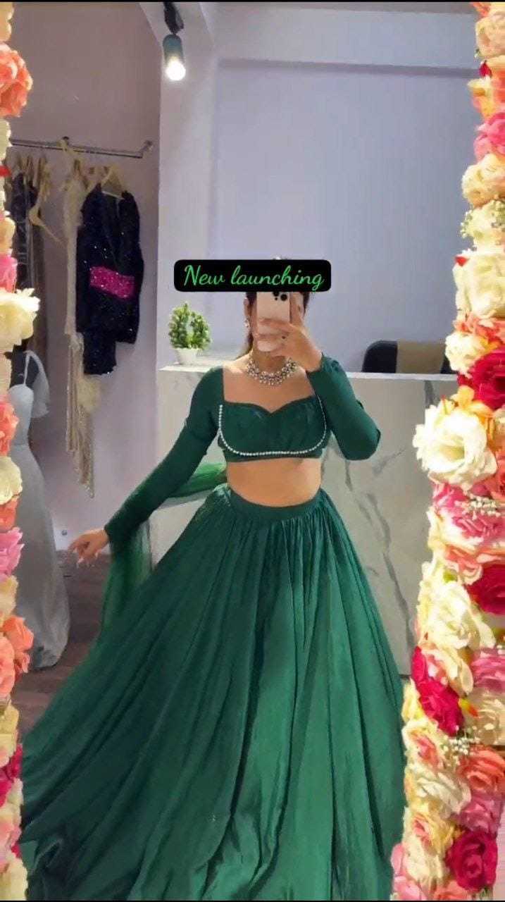 Ynf Burberry Silk RIN157 5255 Lehengas Plus Size Collections Wholesale Designer Lehenga Silk Lehenga Green Lehenga Manufacturer- Kapda Export