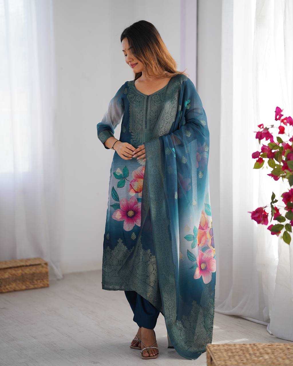 Ynf Chanderi Silk RIN133 16 Kurti Wholesale Fancy Kurti Printed Silk Kurti Manufacturer- Kapda Export