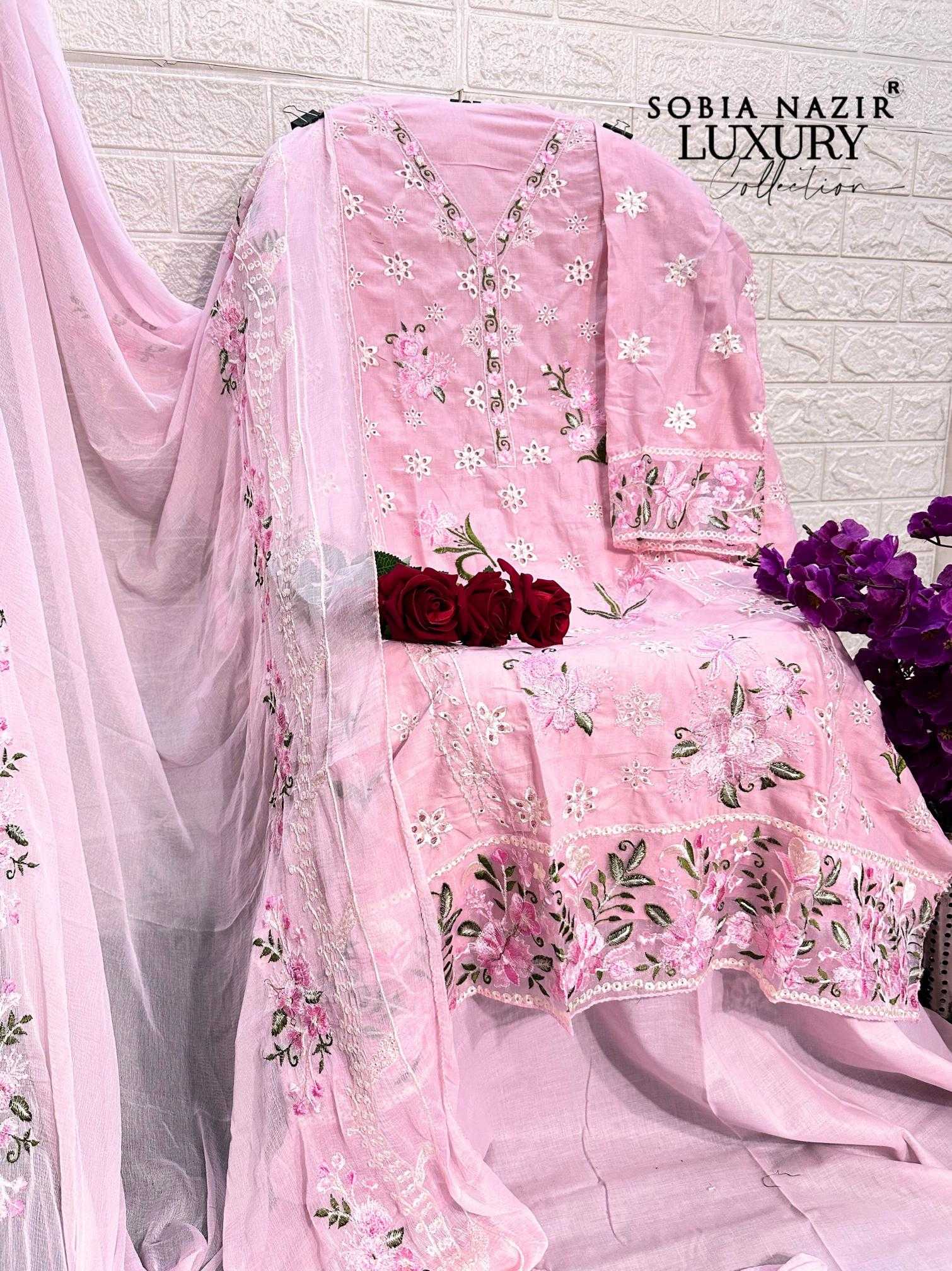 Ynf Chikan KESH444 SOBIA NAZIR-1034 Suits & Dresses Wedding Collections Festive Collections Wholesale Embroidery Suits Wedding Suits Pink Salwar Suit Manufacturer- Kapda Export