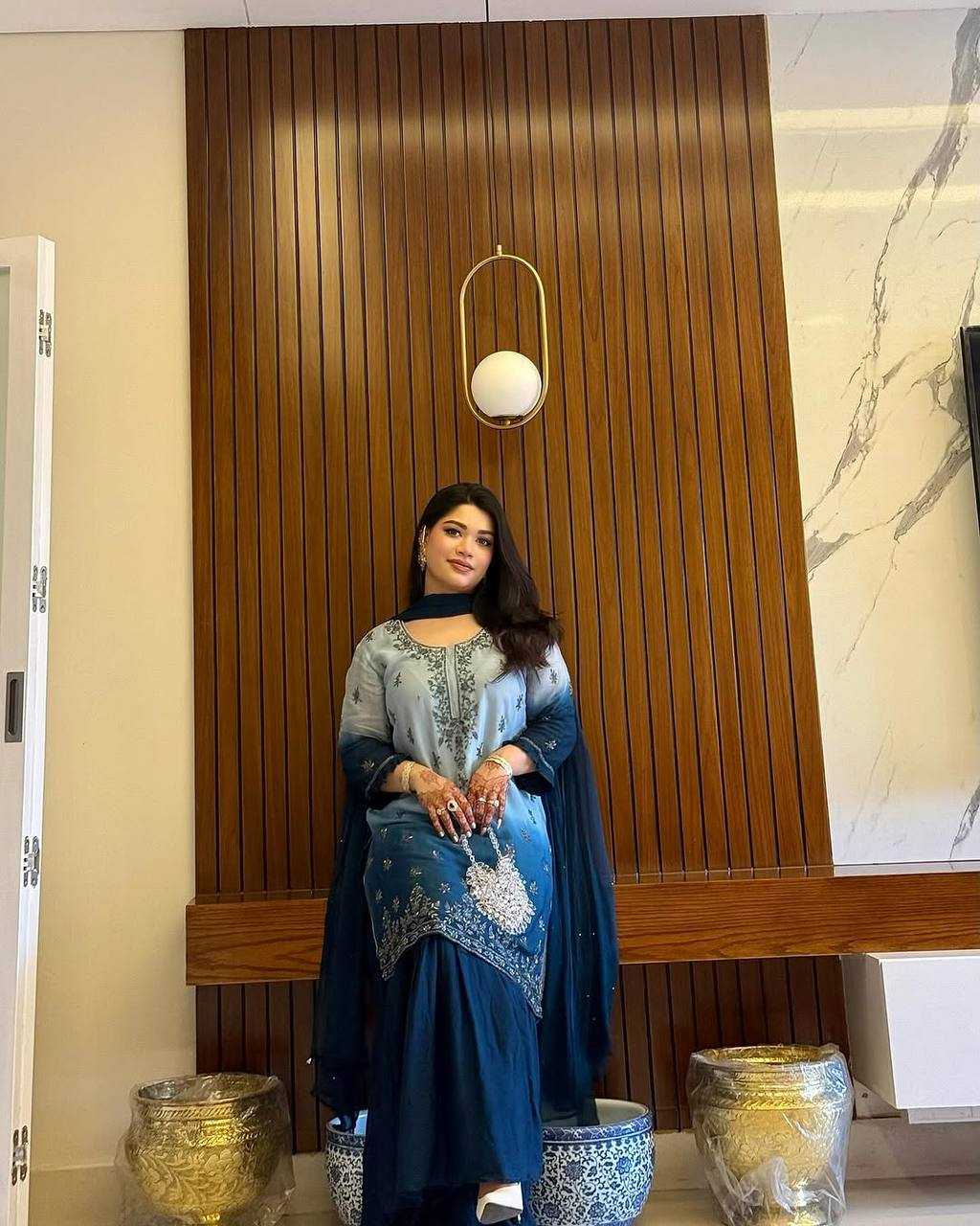 Ynf Chinon Silk KESH492 1370 Kurti Wholesale Embroidered Kurtis Ruffle Kurtis Manufacturer- Kapda Export