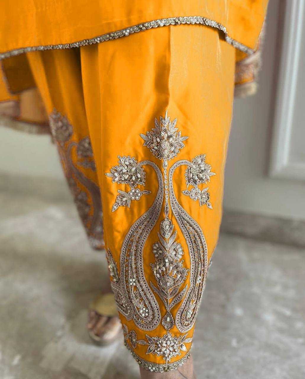 Ynf Chinon Silk KESH499 3097 Suits & Dresses Wholesale Ladies Suits Party wear suits Yellow Salwar Suit Manufacturer- Kapda Export