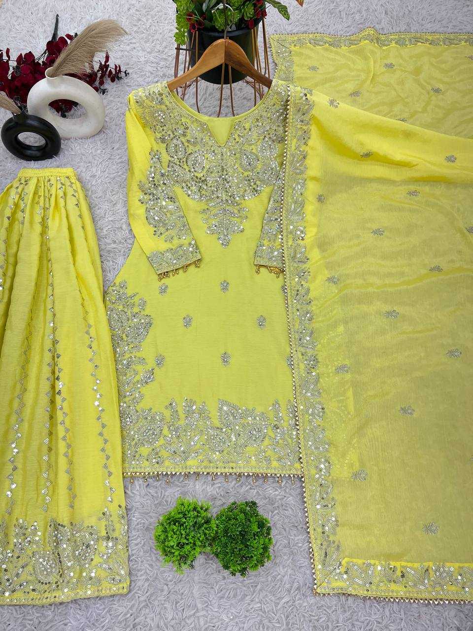 Ynf Chinon Silk KESH499 5002 Suits & Dresses Wholesale Embroidery Suits Wedding Suits Off-Shoulder Dresses Manufacturer- Kapda Export