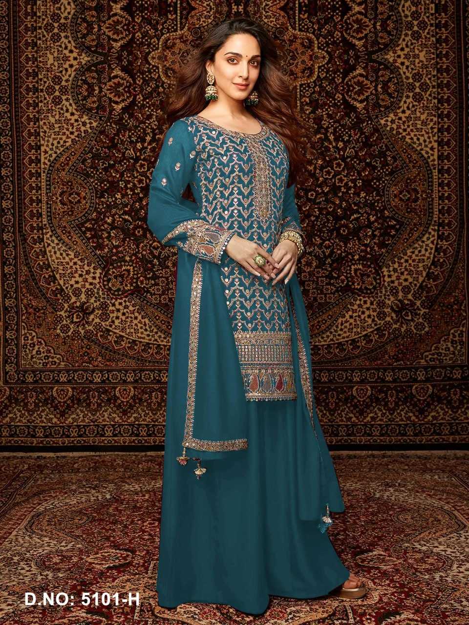 Ynf Chinon Silk RIN131 5101 Suits & Dresses Bollywood Collections Wholesale Palazzo Suit Kiara Advani Manufacturer- Kapda Export