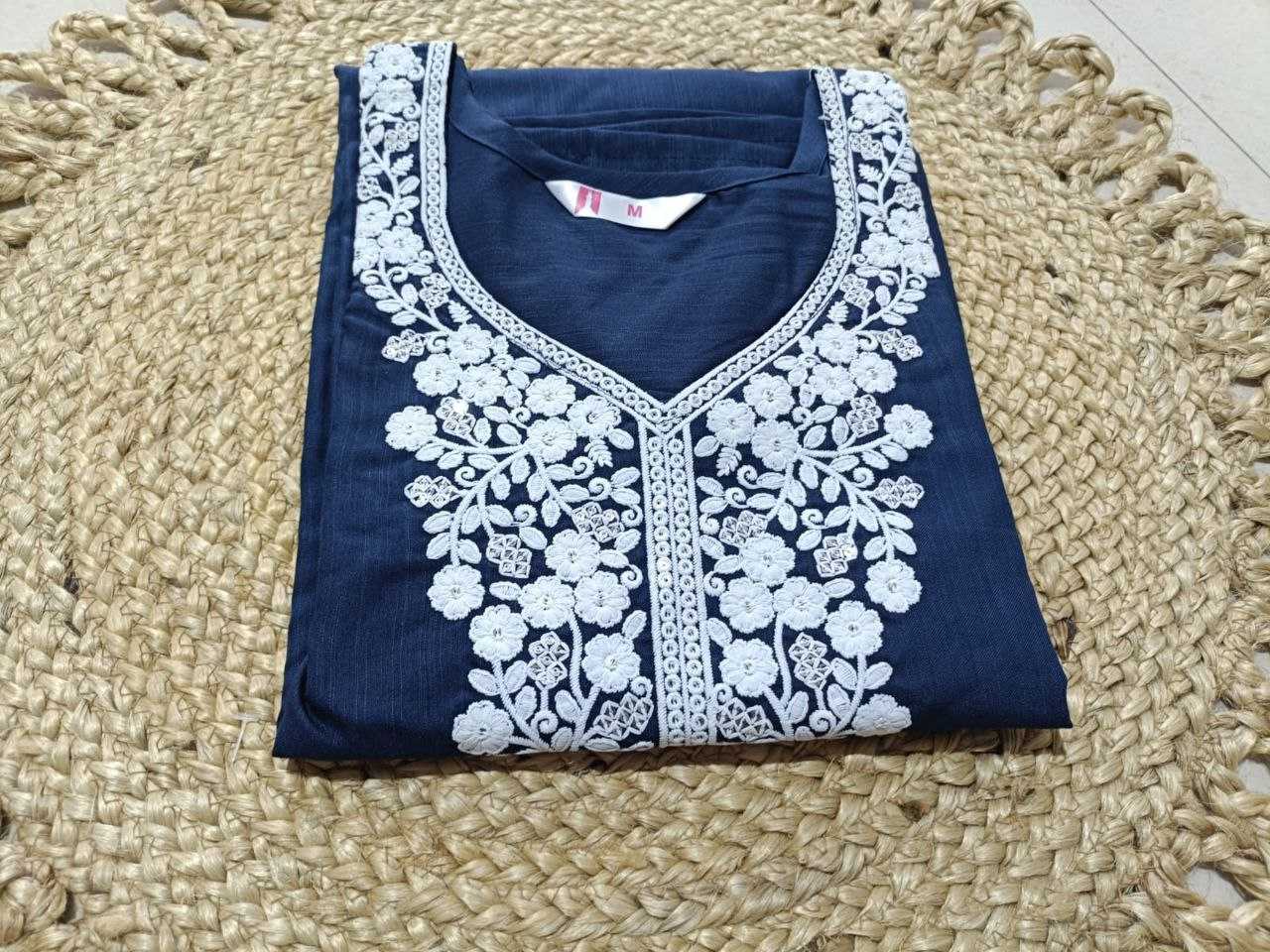 Ynf Cotton KESH461 93 Kurti Wholesale Embroidered Kurtis Chikan Kurti Kurti With Palazzo Manufacturer- Kapda Export