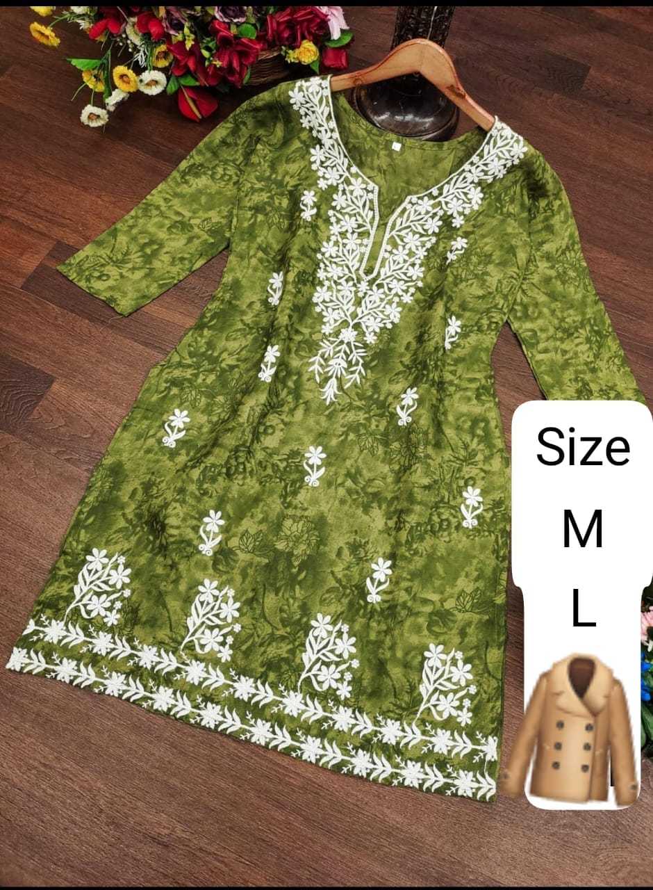 Ynf Cotton KESH502 Chikankari Kurti Wholesale Printed Kurtis Cotton Kurtis Chikan Kurti Manufacturer- Kapda Export