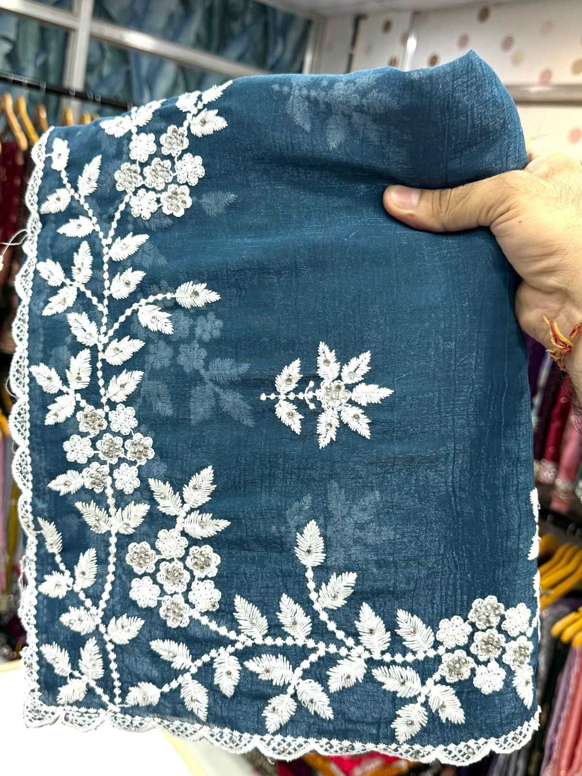 Ynf Crunchi KESH114 2759 Sarees Wedding Collections Festive Collections Wholesale Designer Sarees Chikan Sarees Cutwork Saree Manufacturer- Kapda Export