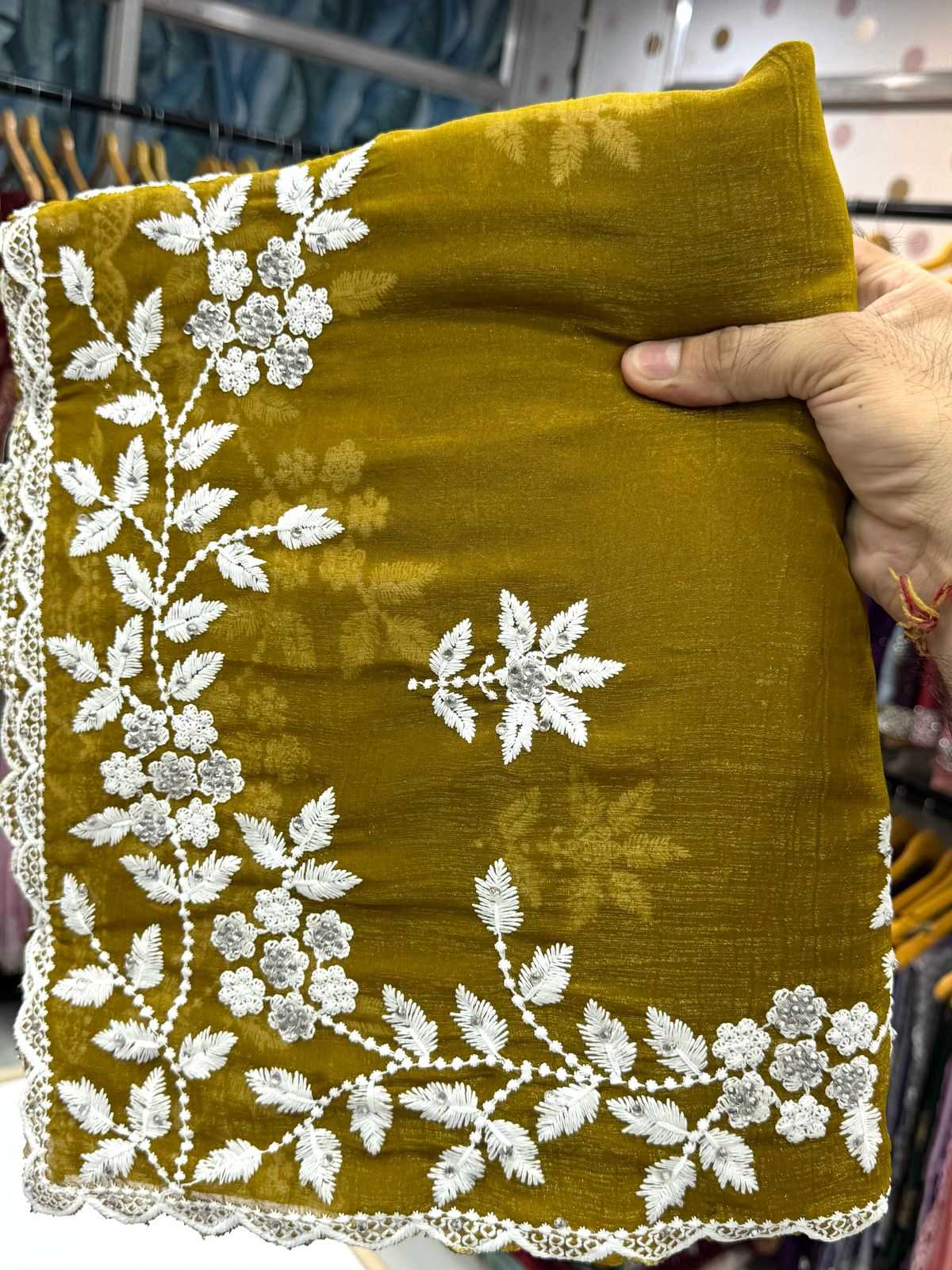 Ynf Crunchi KESH114 2759 Sarees Wedding Collections Festive Collections Wholesale Designer Sarees Chikan Sarees Cutwork Saree Manufacturer- Kapda Export