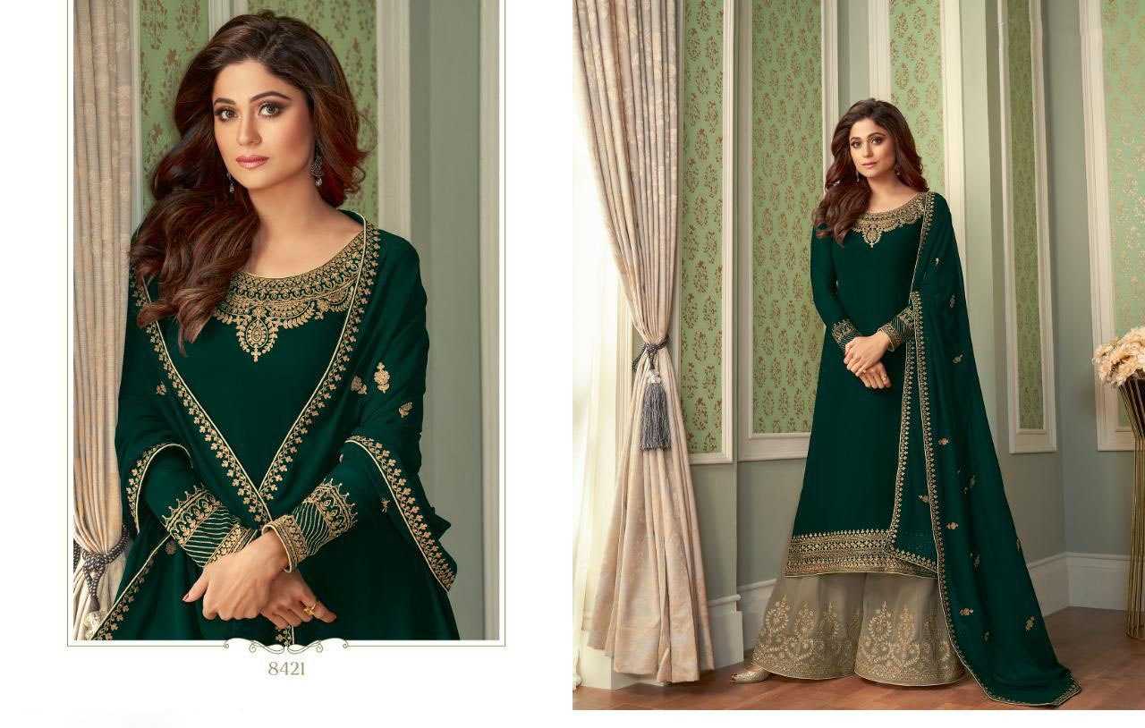 Ynf Faux Georgette KESH504 8421 Suits & Dresses Bollywood Collections Festive Collections Wholesale Embroidery Suits Palazzo Suit Shamita Shetty Manufacturer- Kapda Export