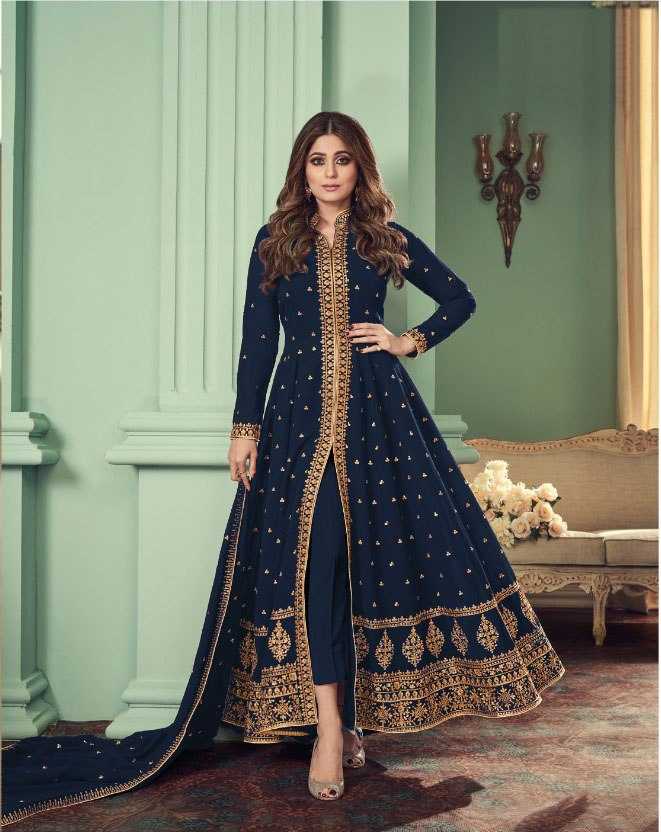Ynf Faux Georgette KESH504 8527 Gowns Bollywood Collections Festive Collections Wholesale Georgette Gown Sequin Gowns Shamita Shetty Manufacturer- Kapda Export