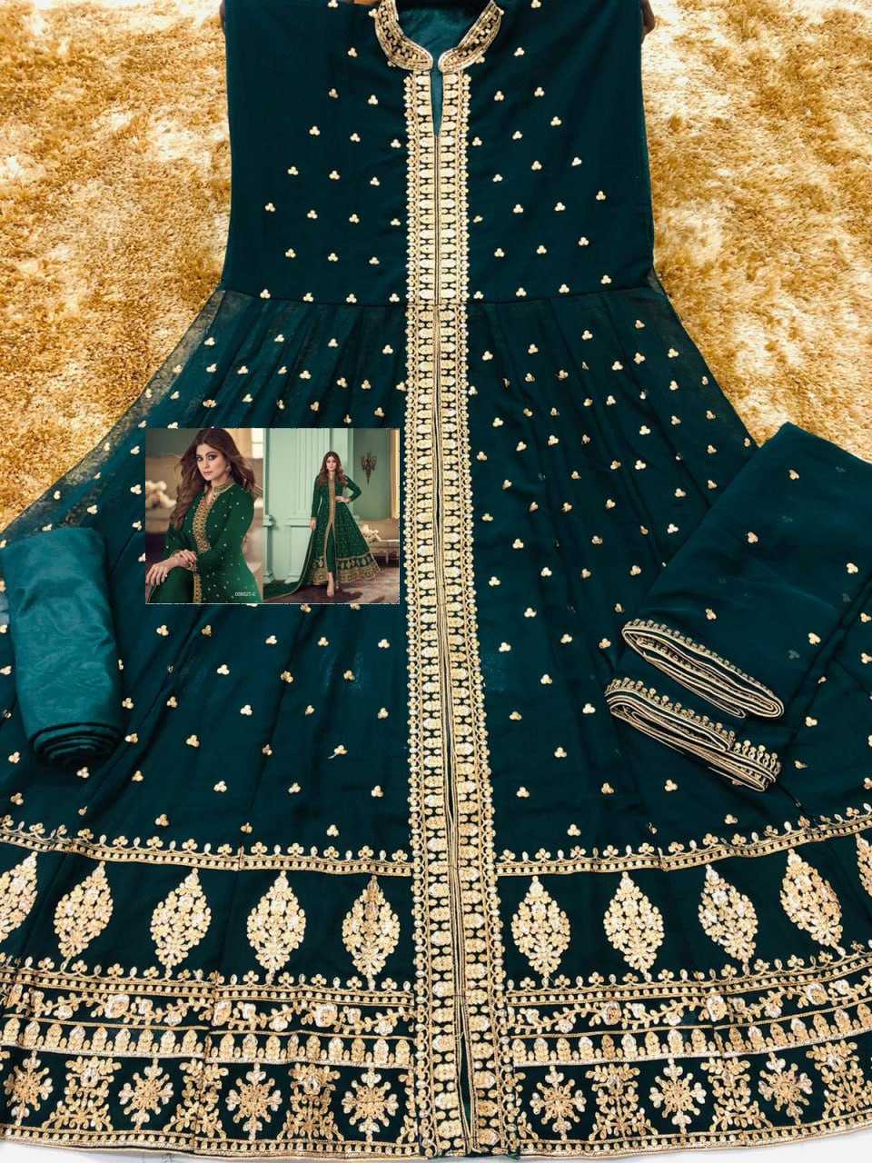 Ynf Faux Georgette KESH504 8527 Gowns Bollywood Collections Festive Collections Wholesale Georgette Gown Sequin Gowns Shamita Shetty Manufacturer- Kapda Export