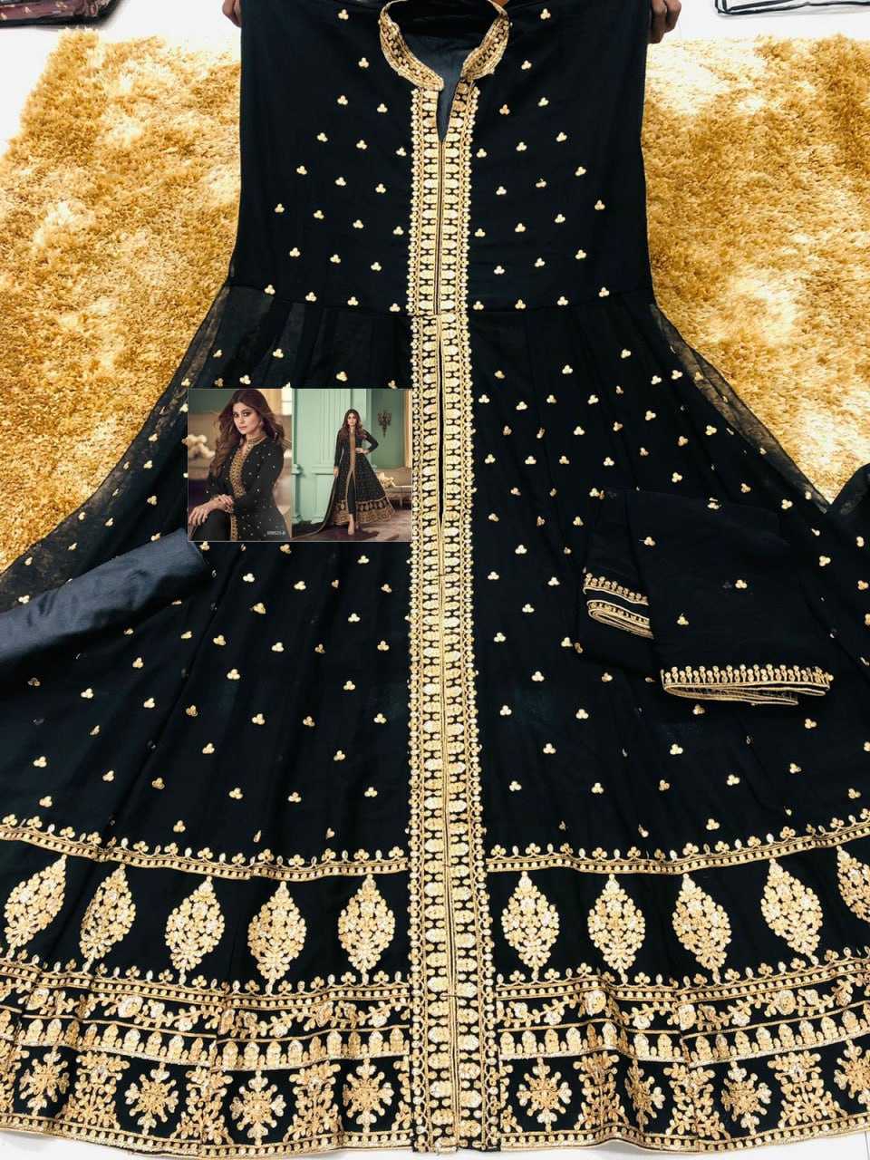 Ynf Faux Georgette KESH504 8527 Gowns Bollywood Collections Festive Collections Wholesale Georgette Gown Sequin Gowns Shamita Shetty Manufacturer- Kapda Export