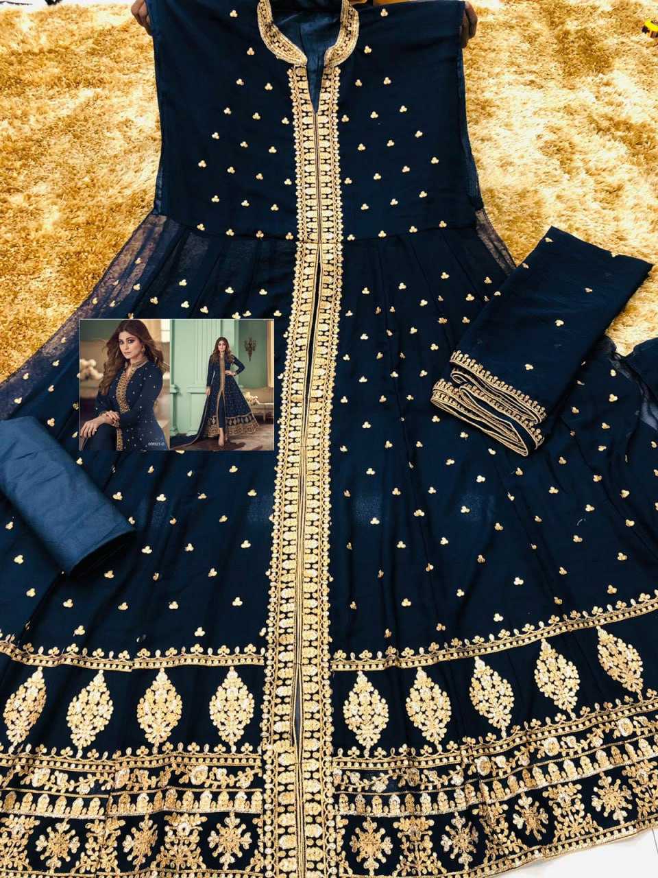 Ynf Faux Georgette KESH504 8527 Gowns Bollywood Collections Festive Collections Wholesale Georgette Gown Sequin Gowns Shamita Shetty Manufacturer- Kapda Export