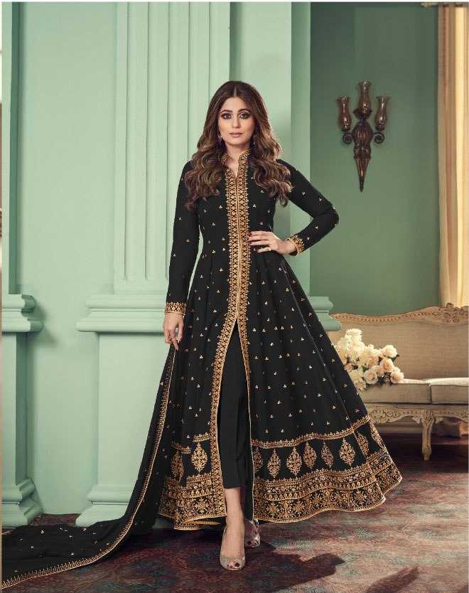 Ynf Faux Georgette KESH504 8527 Gowns Bollywood Collections Festive Collections Wholesale Georgette Gown Sequin Gowns Shamita Shetty Manufacturer- Kapda Export