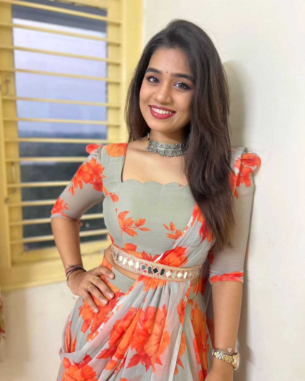 Ynf Faux Georgette KESH516 9261 Sarees Wholesale Party Wear Sarees Fancy Sarees Printed Sarees Lehenga Sarees Saree with Belt Manufacturer- Kapda Export