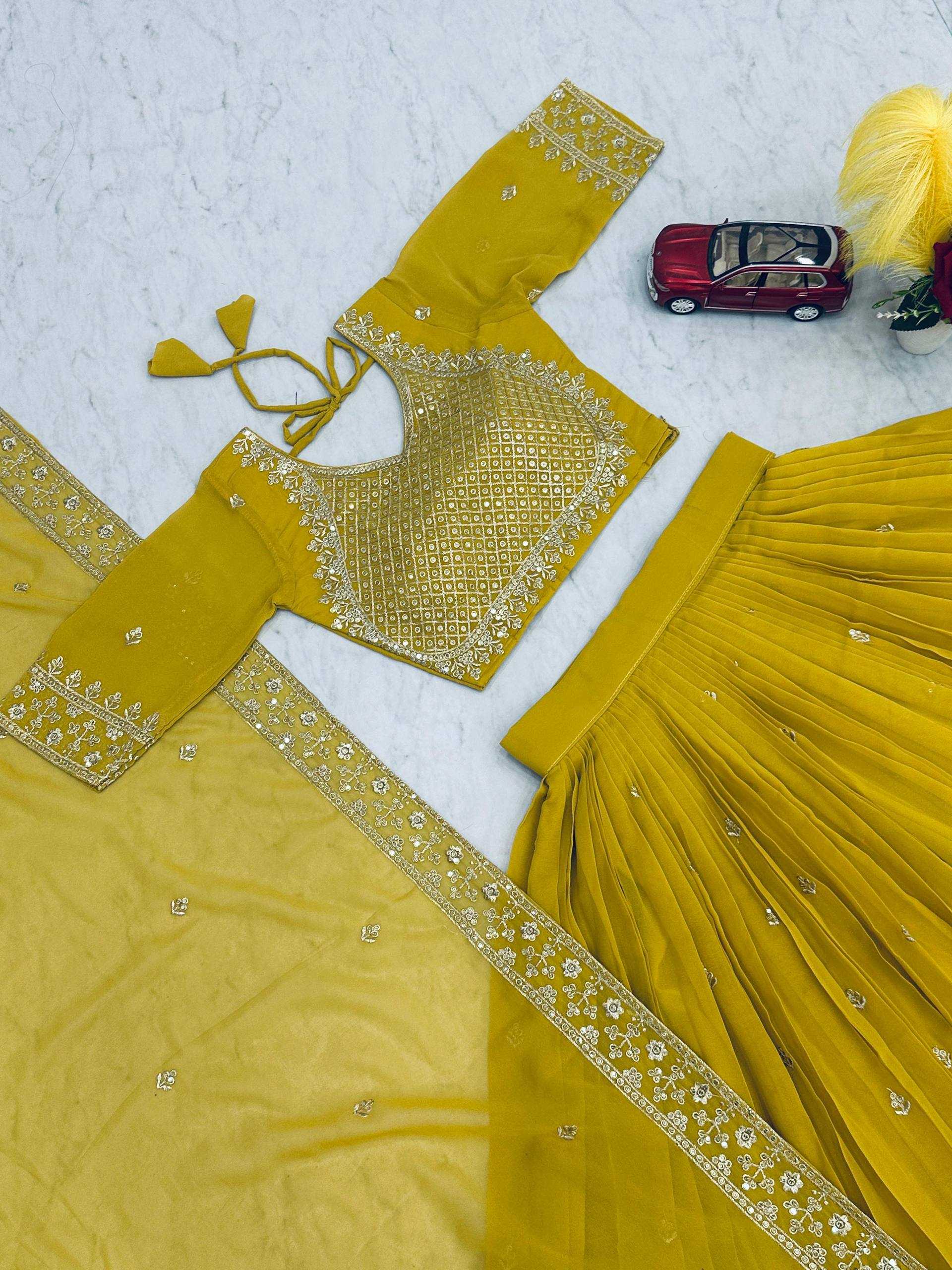 Ynf Georgette KESH497 244 Lehengas Wholesale Designer Lehenga Lehenga For Haldi Yellow Lehenga Manufacturer- Kapda Export