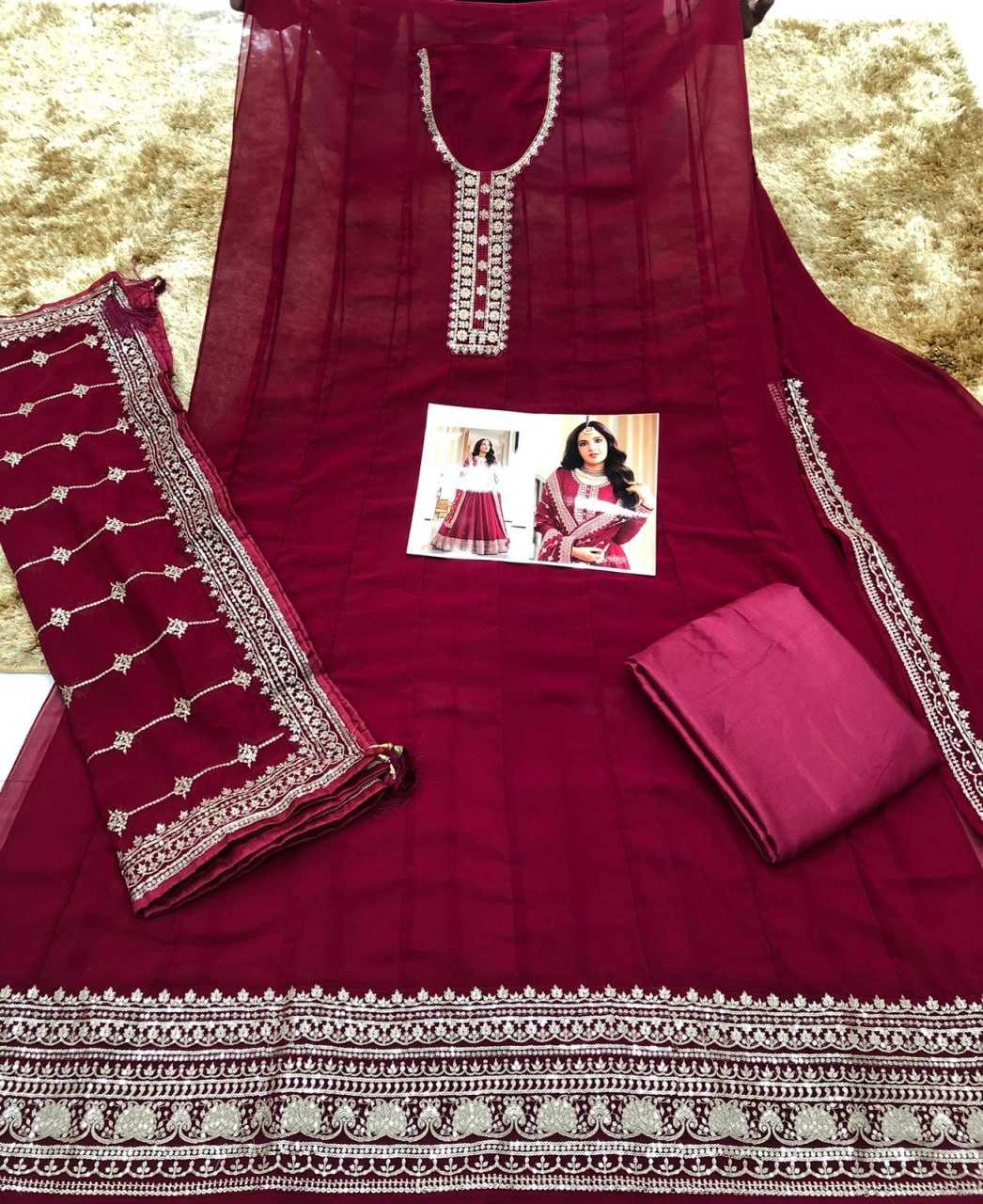 Ynf Georgette KESH504 16061 Gowns Wedding Collections Bollywood Collections Wholesale Embroidery Gowns Georgette Gown Jasmin Bhasin Manufacturer- Kapda Export