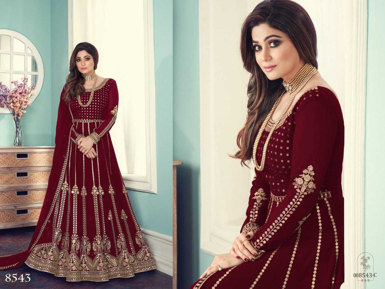 Ynf Georgette KESH504 8543 Gowns Wedding Collections Bollywood Collections Wholesale Embroidery Gowns Georgette Gown Shamita Shetty Manufacturer- Kapda Export