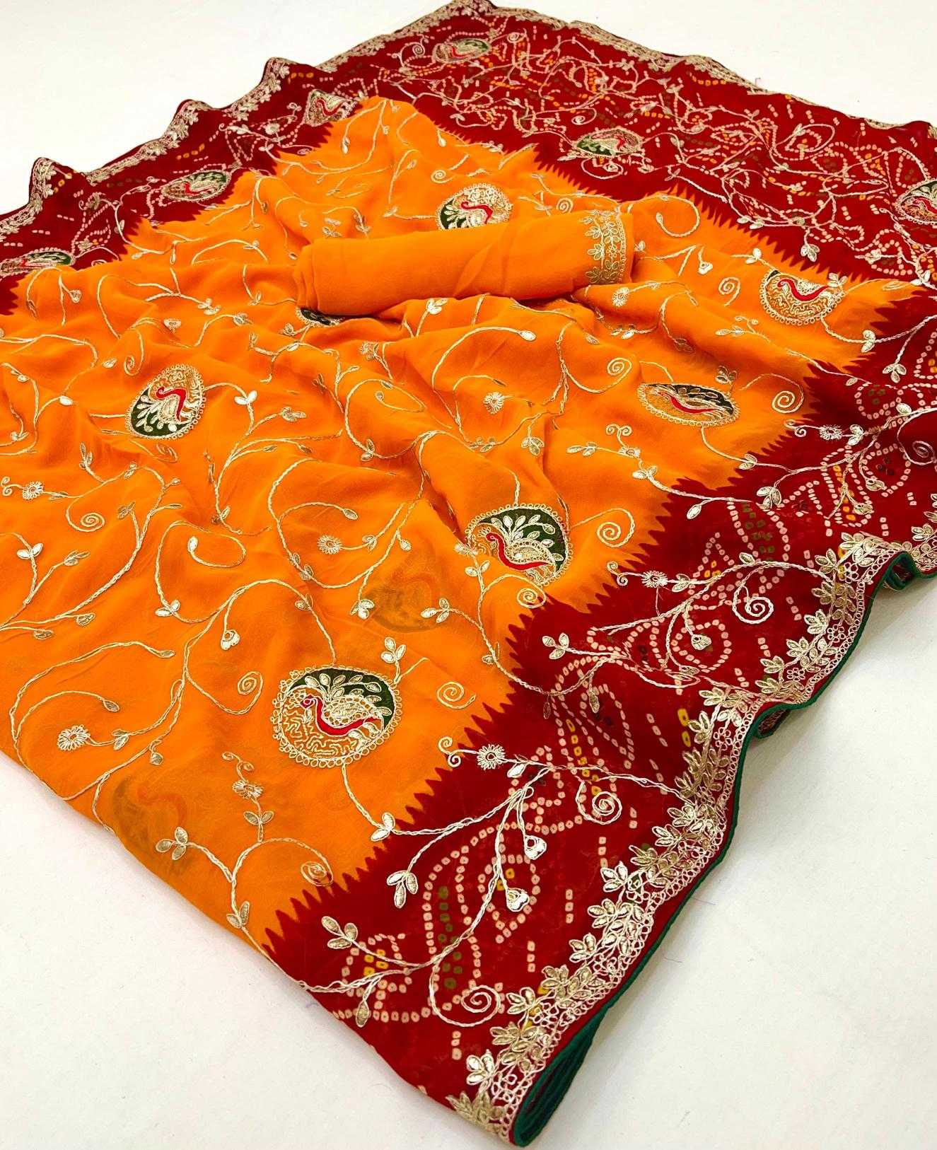 Ynf Georgette RIN128 Jk 122 Sarees Wedding Collections Festive Collections Wholesale Georgette Sarees Gota Patti Sarees Heavy Sarees Manufacturer- Kapda Export