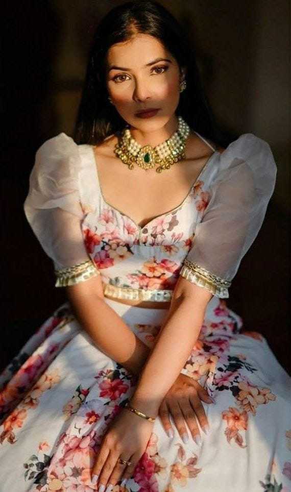 Ynf Georgette RIN157 1060 Lehengas Wedding Collections Festive Collections Wholesale Georgette Lehenga White Lehenga After-Party Outfits Manufacturer- Kapda Export