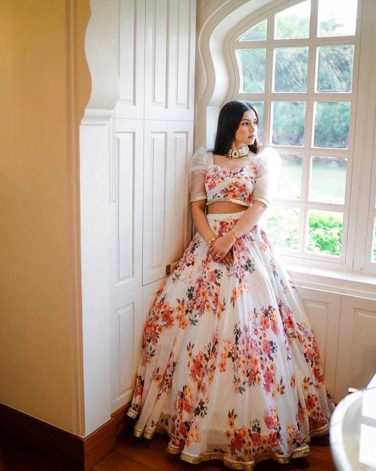 Ynf Georgette RIN157 1060 Lehengas Wedding Collections Festive Collections Wholesale Georgette Lehenga White Lehenga After-Party Outfits Manufacturer- Kapda Export