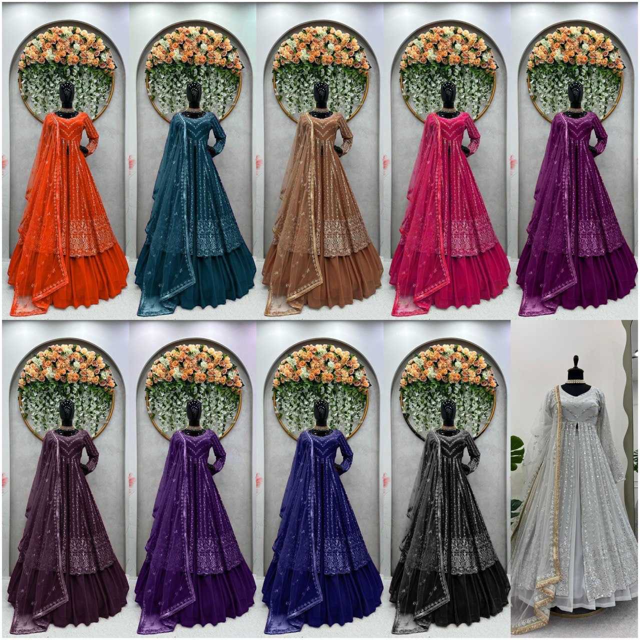 Ynf Georgette RIN162 6453 Lehengas Wholesale Designer Lehenga Georgette Lehenga Anarkali Lehenga Manufacturer- Kapda Export