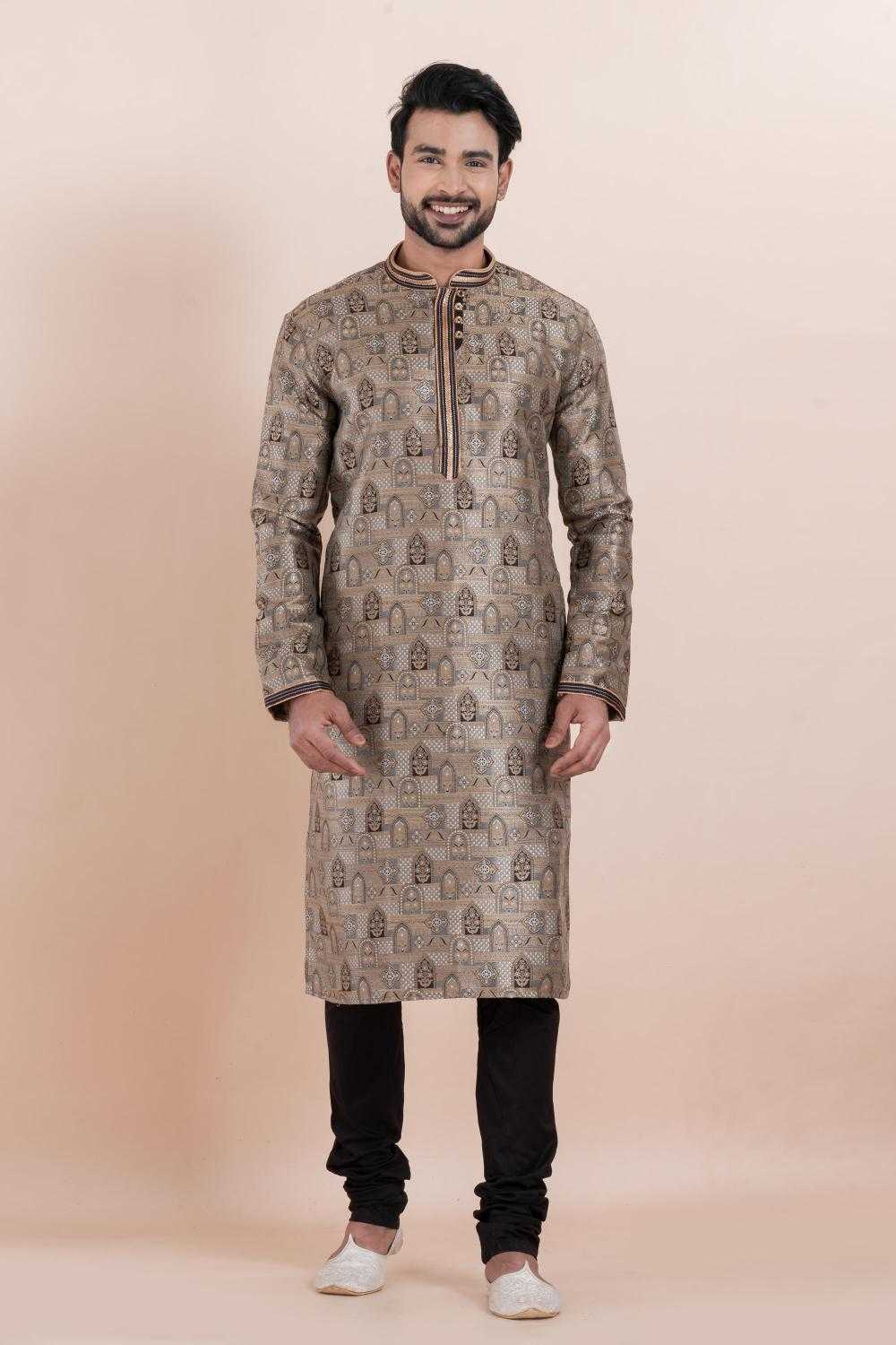 Ynf Jacquard RIN223 3521B Mens Wear Wholesale Silk Kurta Men Wedding kurta Men Designer Shirt Manufacturer- Kapda Export
