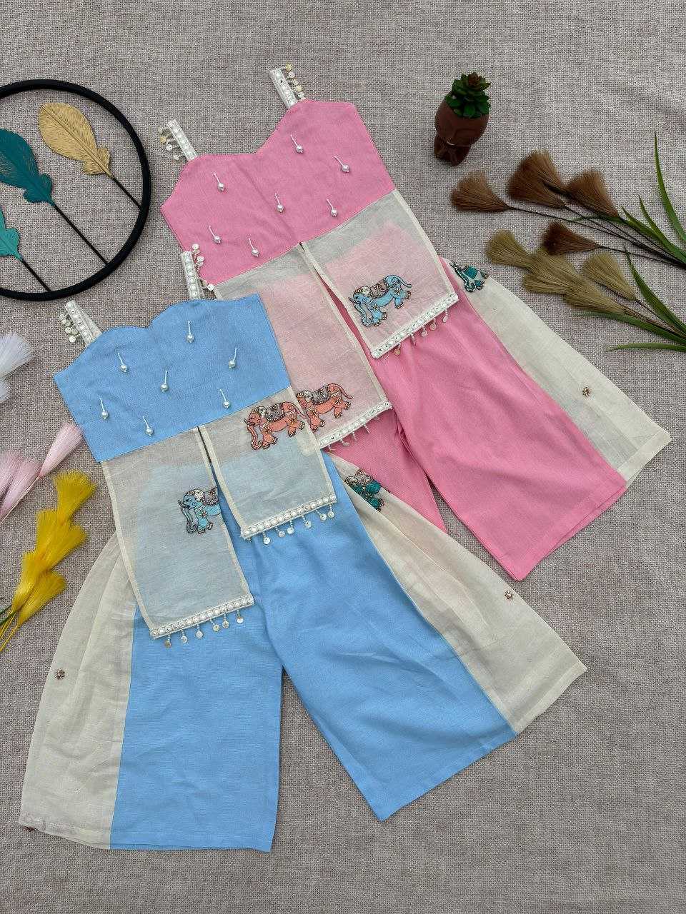 Ynf Khadi RIN107 378 Kids Wear Wholesale Top & Pant Kids Co-ord Set Kids Indo-Western Wear Manufacturer- Kapda Export