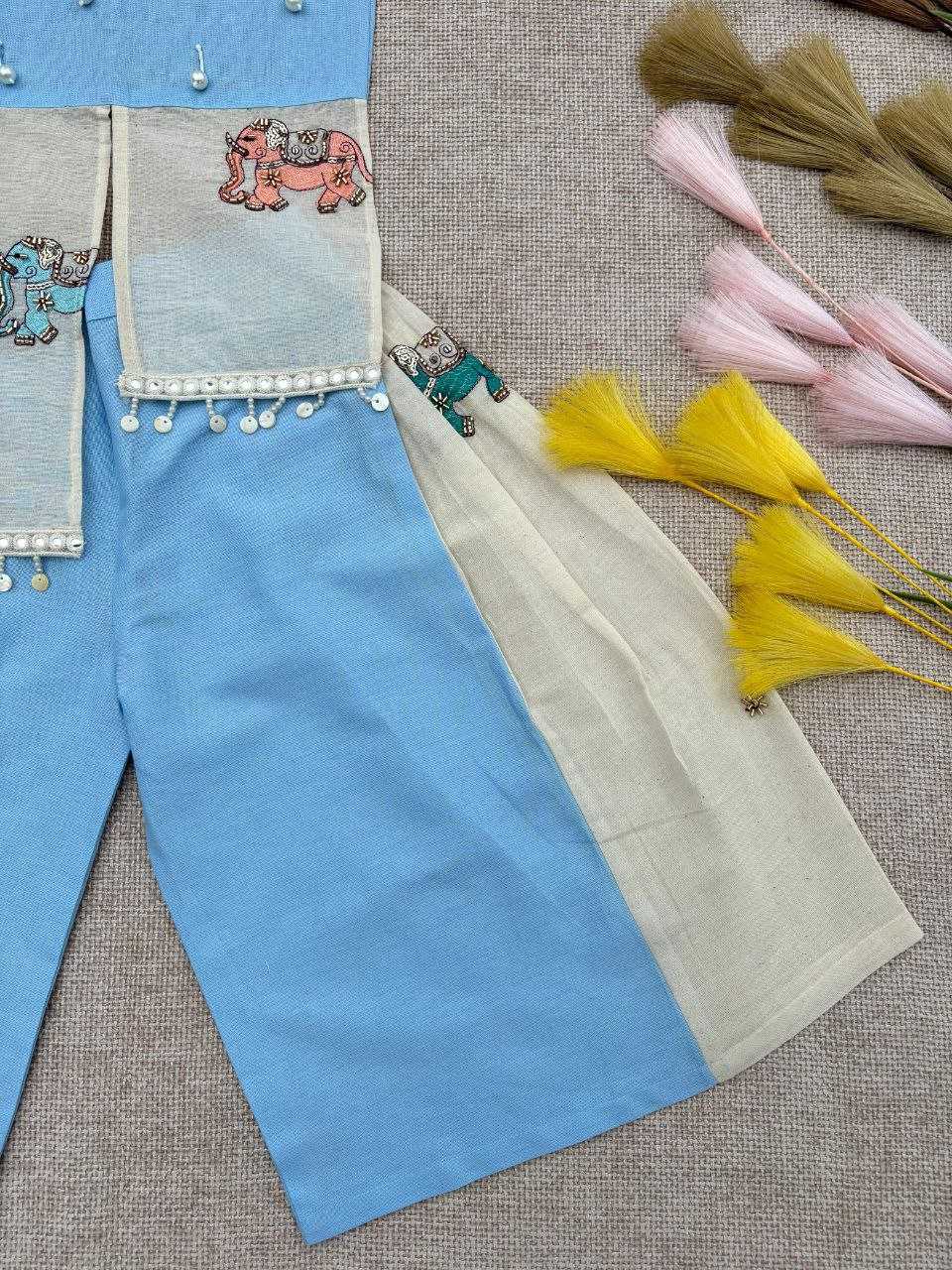 Ynf Khadi RIN107 378 Kids Wear Wholesale Top & Pant Kids Co-ord Set Kids Indo-Western Wear Manufacturer- Kapda Export