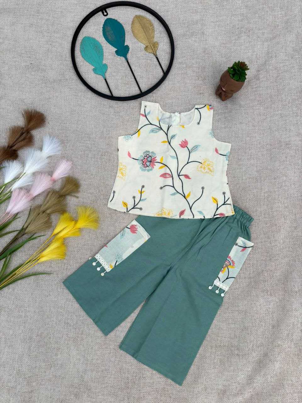 Ynf Khadi RIN107 379 Kids Wear Wholesale Top & Pant Girls Cotton Frocks Manufacturer- Kapda Export