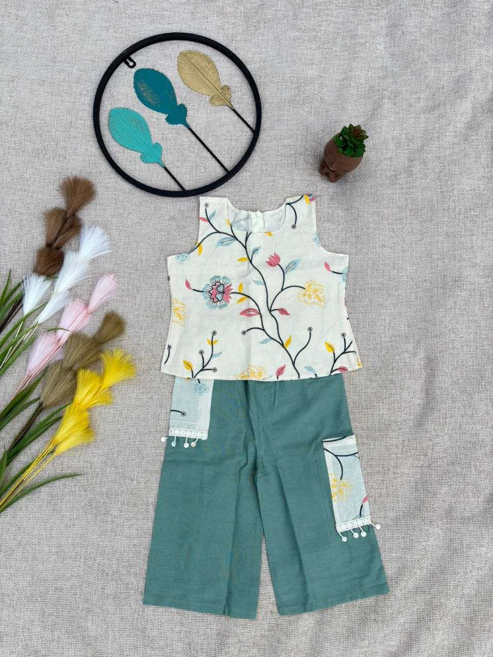 Ynf Khadi RIN107 379 Kids Wear Wholesale Top & Pant Girls Cotton Frocks Manufacturer- Kapda Export