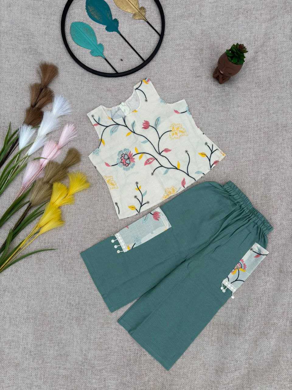 Ynf Khadi RIN107 379 Kids Wear Wholesale Top & Pant Girls Cotton Frocks Manufacturer- Kapda Export