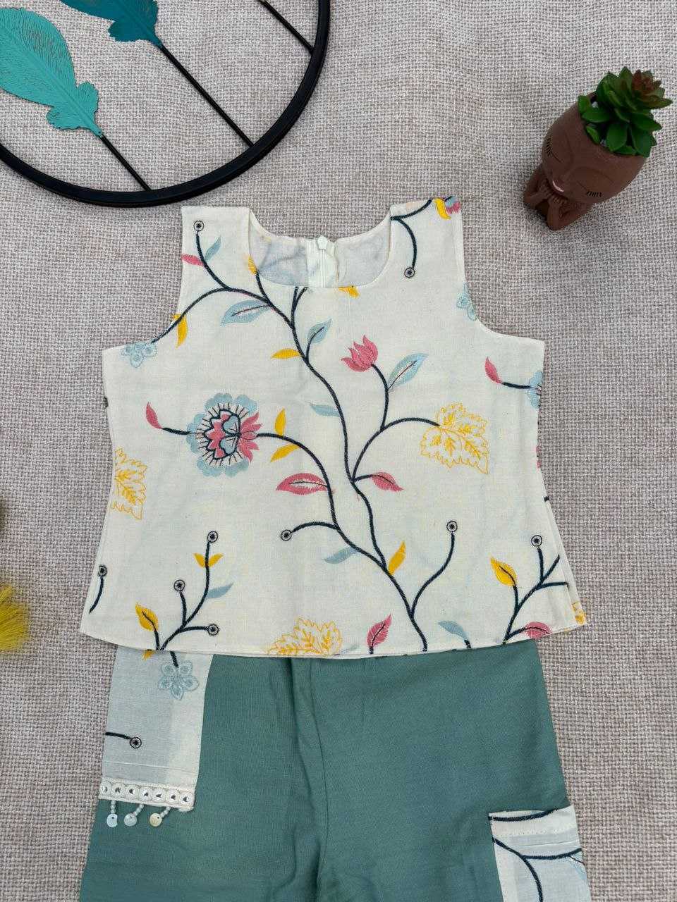 Ynf Khadi RIN107 379 Kids Wear Wholesale Top & Pant Girls Cotton Frocks Manufacturer- Kapda Export