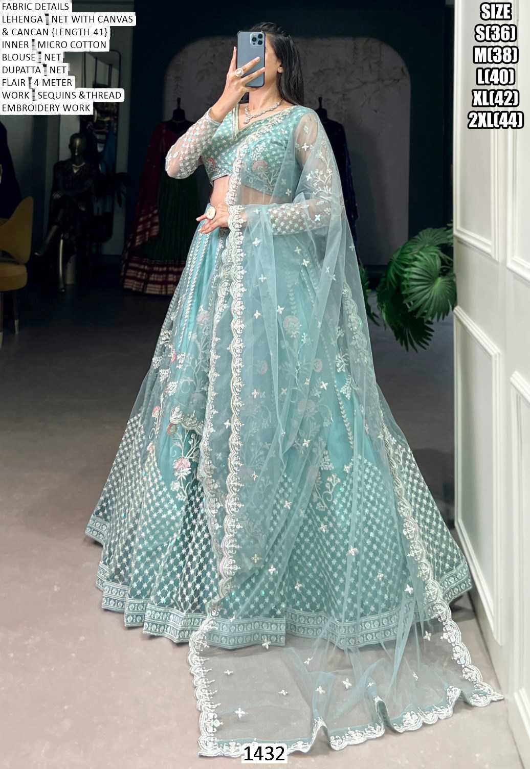 Ynf Net KESH481 1432 Lehengas Wedding Collections Festive Collections Wholesale Designer Lehenga Net Fancy Lehenga Blue Lehenga Manufacturer- Kapda Export