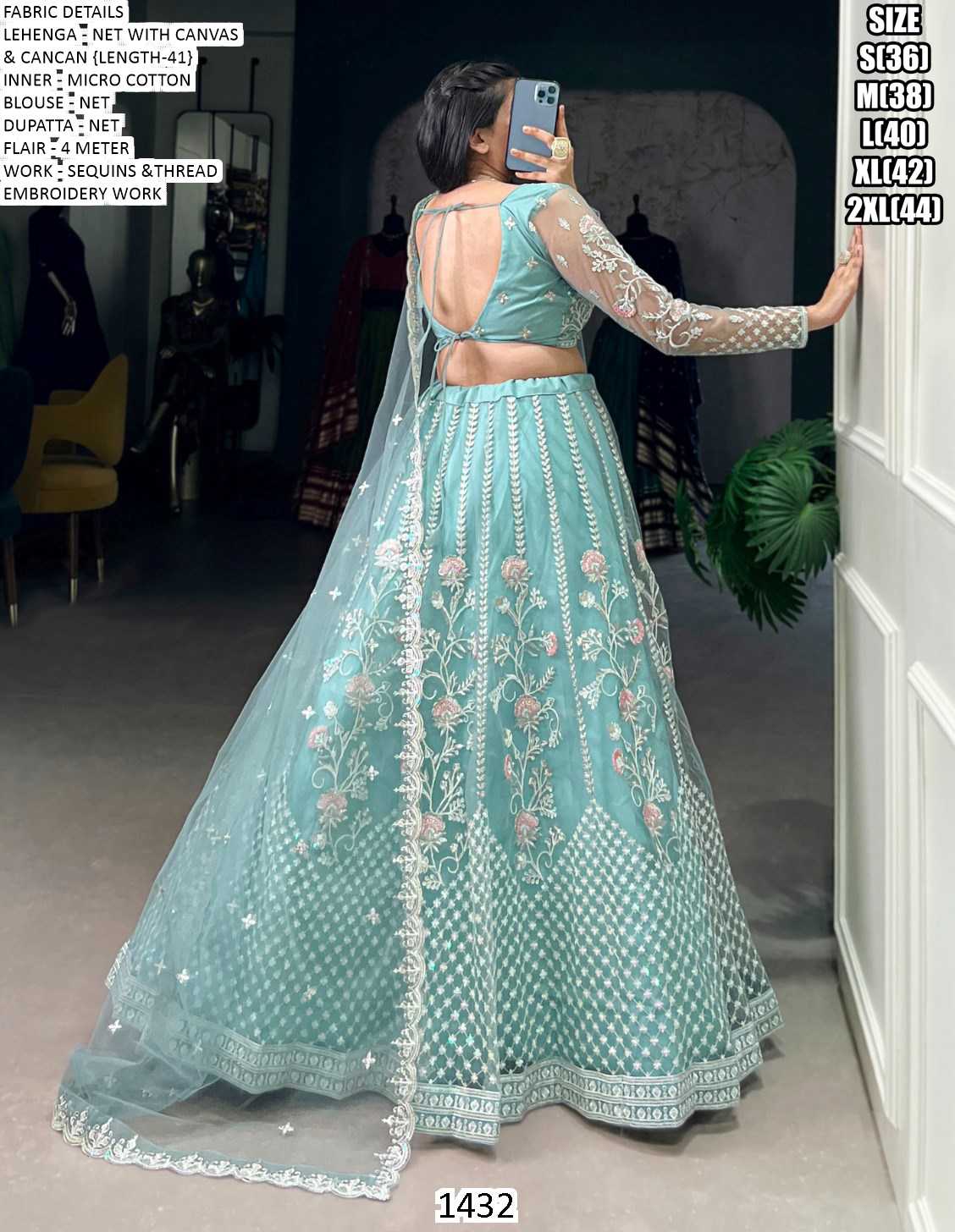 Ynf Net KESH481 1432 Lehengas Wedding Collections Festive Collections Wholesale Designer Lehenga Net Fancy Lehenga Blue Lehenga Manufacturer- Kapda Export