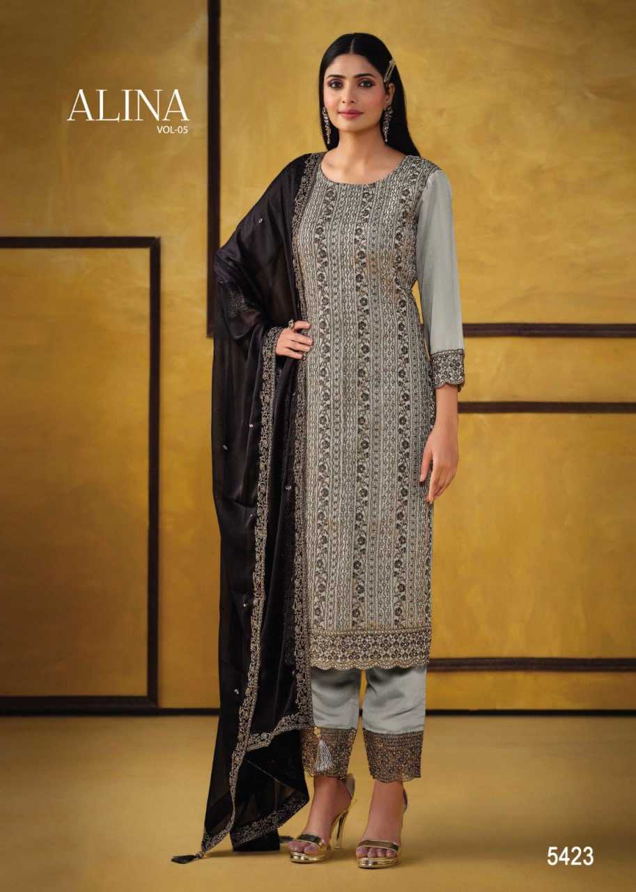 Ynf Net KESH504 5421 Suits & Dresses Wholesale Embroidery Suits Net Suit Semi-Stitched Suits Manufacturer- Kapda Export
