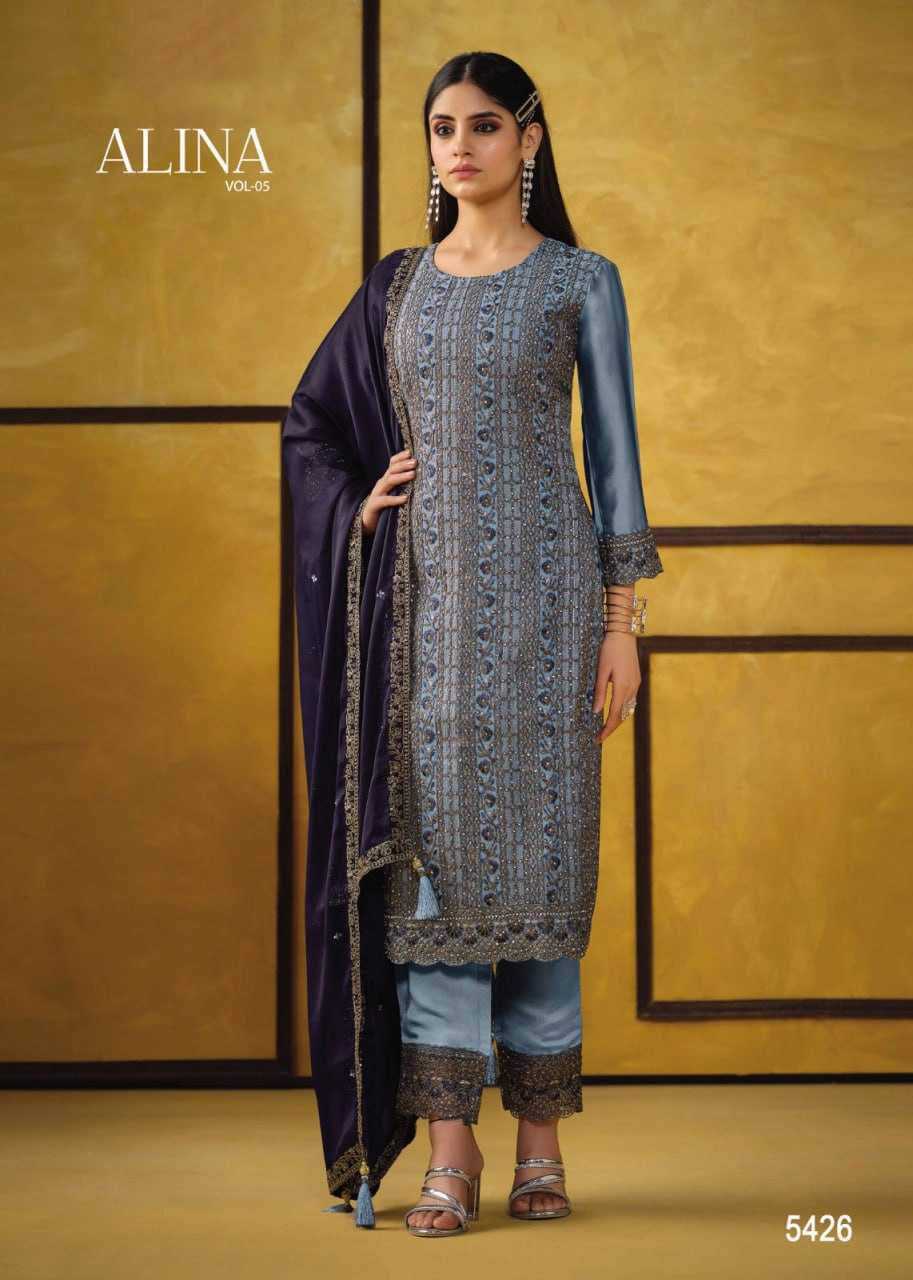 Ynf Net KESH504 5421 Suits & Dresses Wholesale Embroidery Suits Net Suit Semi-Stitched Suits Manufacturer- Kapda Export
