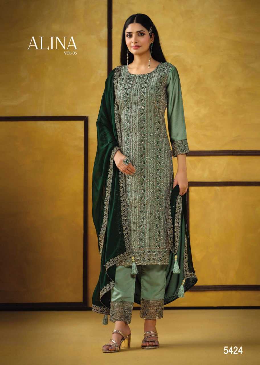 Ynf Net KESH504 5421 Suits & Dresses Wholesale Embroidery Suits Net Suit Semi-Stitched Suits Manufacturer- Kapda Export