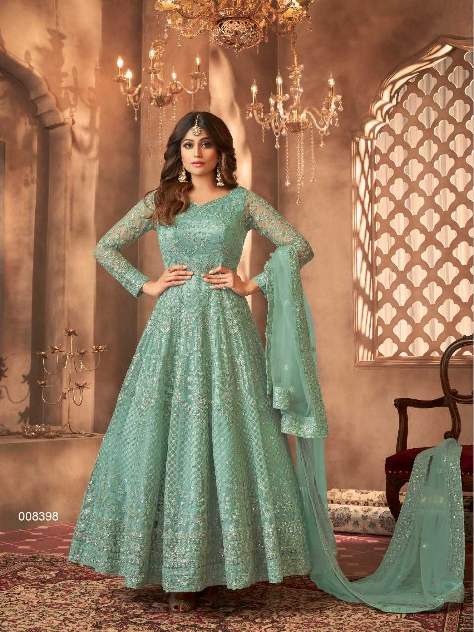 Ynf Net KESH504 8398 Gowns Wedding Collections Bollywood Collections Wholesale Embroidery Gowns Sequin Gowns Shamita Shetty Manufacturer- Kapda Export