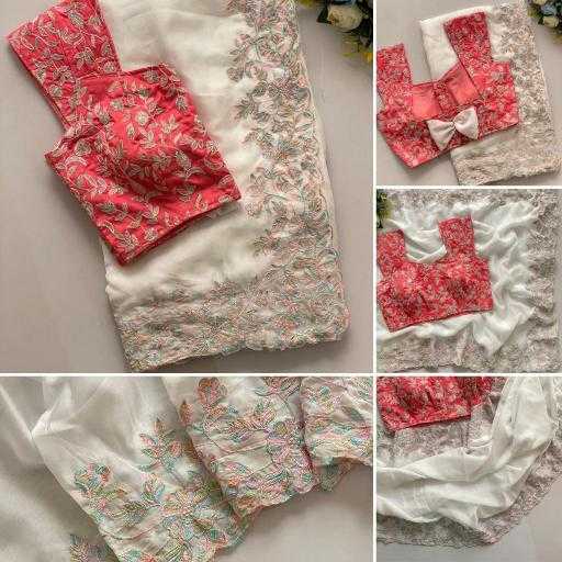 Ynf Organic Silk RIN134 RIYA Silk Sarees Wedding Collections Festive Collections Wholesale Designer Silk Sarees Embroidered Silk Sarees White Silk Sarees Manufacturer- Kapda Export