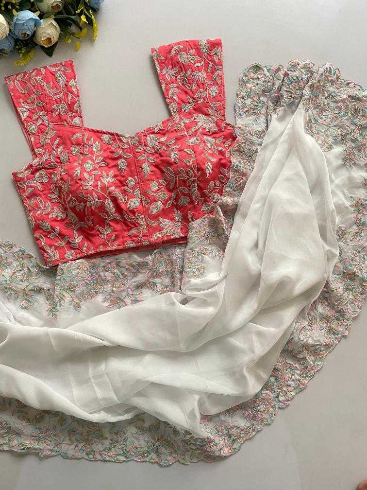 Ynf Organic Silk RIN134 RIYA Silk Sarees Wedding Collections Festive Collections Wholesale Designer Silk Sarees Embroidered Silk Sarees White Silk Sarees Manufacturer- Kapda Export