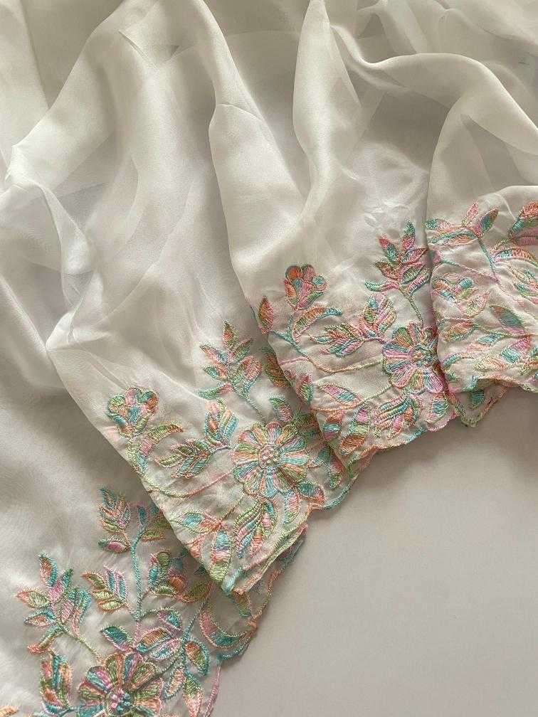 Ynf Organic Silk RIN134 RIYA Silk Sarees Wedding Collections Festive Collections Wholesale Designer Silk Sarees Embroidered Silk Sarees White Silk Sarees Manufacturer- Kapda Export