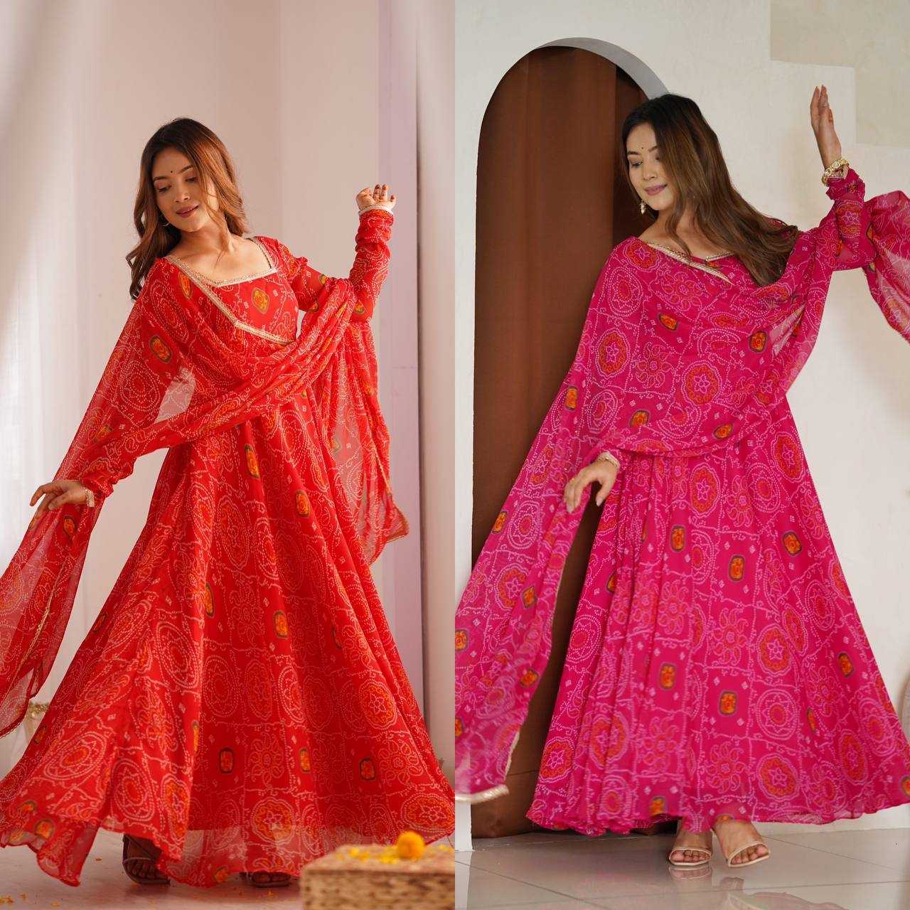 Ynf Pure Chiffon KESH504 48 Gowns Wedding Collections Festive Collections Wholesale Anarkali Gown Chiffon Gowns Lightweight Gowns Manufacturer- Kapda Export